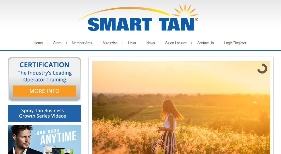 The Smart Tan operator training website built by Dynamic Edge